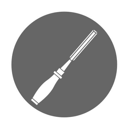 Simple illustration of chisel Concept of work tools for design. Flat style