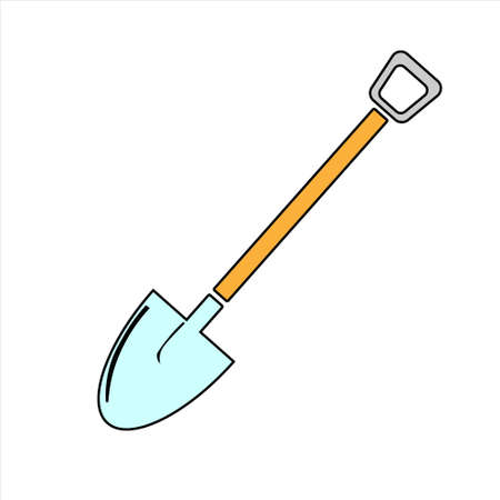Simple shovel icon illustration Concept of work tools. Flat styleのイラスト素材