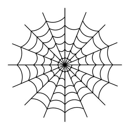 Simple illustration of spider web for Happy Halloween Day. Flat styleのイラスト素材