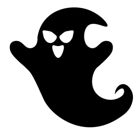 Simple illustration of scary ghost monster for Halloween day. Flat styleのイラスト素材