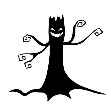 Simple illustration of monster tree Concept for Halloween day. Flat styleのイラスト素材