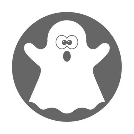 Simple illustration of scary ghost monster for Halloween day. Flat styleのイラスト素材