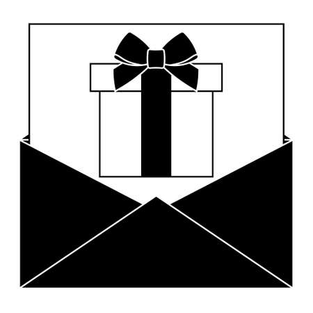 Simple illustration of Christmas letter Concept for Christmas holiday. Flat styleのイラスト素材