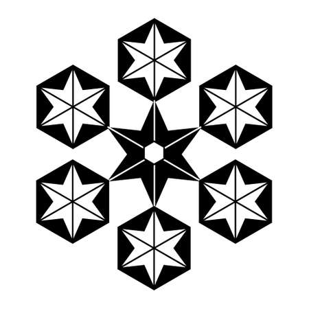 Simple illustration of winter snowflake for Christmas holiday. Flat styleのイラスト素材