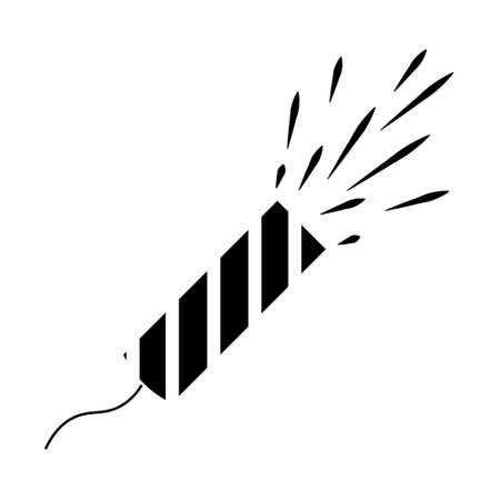 Simple illustration of firework rocket or petard for Christmas holiday. Flat styleのイラスト素材