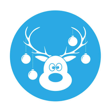 Simple illustration of Christmas deer Concept for Christmas holiday. Flat styleのイラスト素材