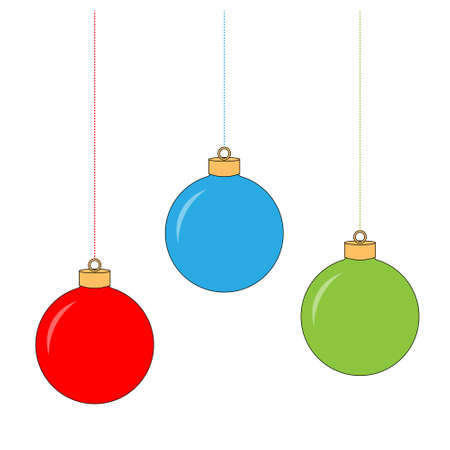 Simple illustration of Christmas tree toy Object for christmas design, mockup. Holiday decoration templateのイラスト素材
