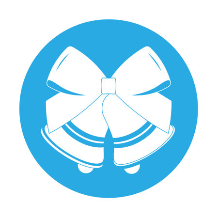 Simple illustration of jingle bell Christmas and happy new year symbol. Flat styleのイラスト素材