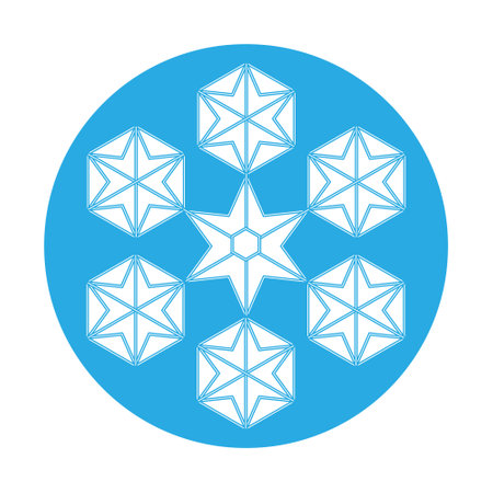 Simple illustration of winter snowflake for Christmas holiday. Flat style
