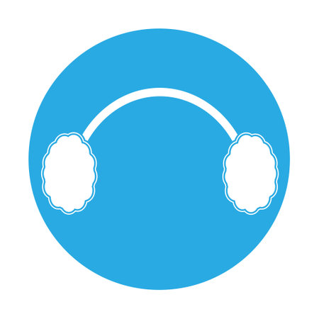 Simple illustration of winter headphones with fur for Christmas holiday. Flat styleのイラスト素材