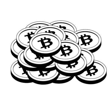 Simple illustration of bitcoin coin Concept of internet cryptocurrency. Flat styleのイラスト素材