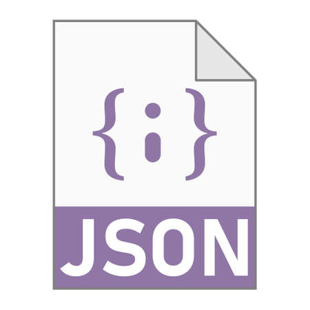 Modern flat design of JSON file icon for web. Simple styleのイラスト素材