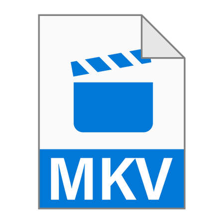 Modern flat design of MKV illustration file icon for web. Simple styleのイラスト素材