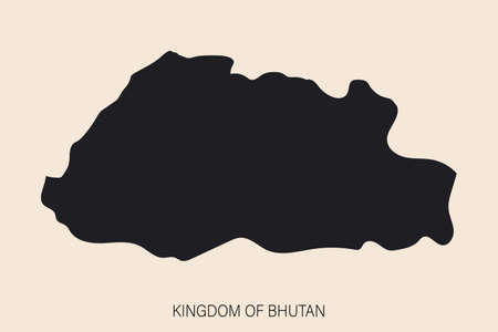 Highly detailed Bhutan map with borders isolated on background. Simple flat icon illustration for webのイラスト素材