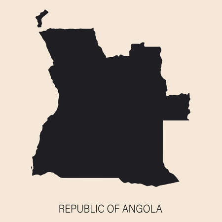 Highly detailed Angola map with borders isolated on background. Simple flat icon illustration for webのイラスト素材