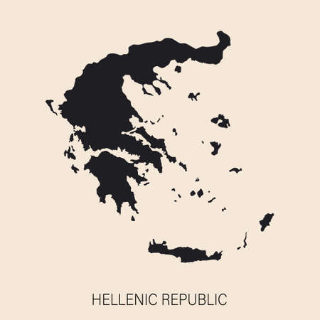 Highly detailed Greece map with borders isolated on background. Simple flat icon illustration for webのイラスト素材