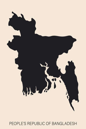 Highly detailed Bangladesh map with borders isolated on background. Simple flat icon illustration for webのイラスト素材