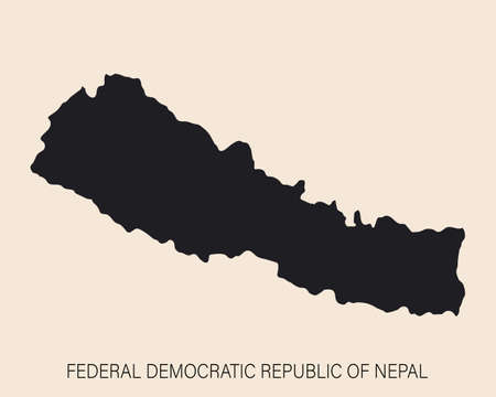 Highly detailed Nepal map with borders isolated on background. Simple iconのイラスト素材
