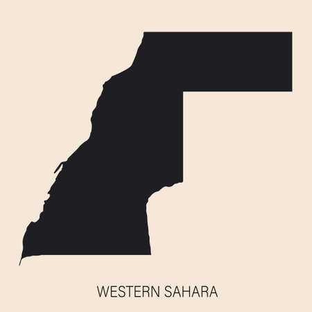 Highly detailed Western Sahara map with borders isolated on background. Flat styleのイラスト素材