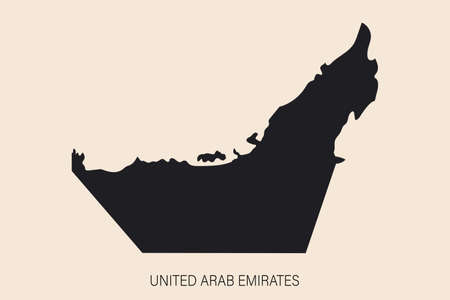 Highly detailed United Arab Emirates map with borders isolated on background. Flat styleのイラスト素材