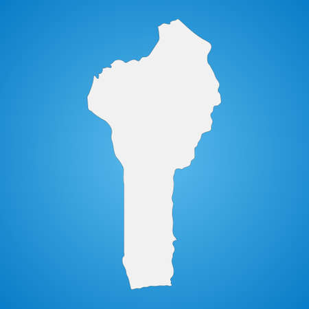 Highly detailed Benin map with borders isolated on background. Simple flat icon illustration for webのイラスト素材