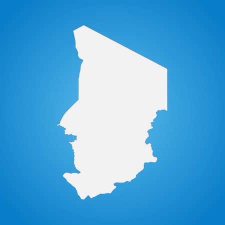 Highly detailed Chad map with borders isolated on background. Simple flat icon illustration for webのイラスト素材