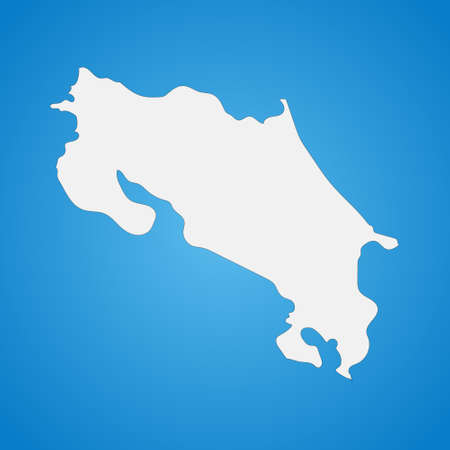 Highly detailed Costa Rica map with borders isolated on background. Simple flat icon illustration for webのイラスト素材