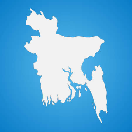 Highly detailed Bangladesh map with borders isolated on background. Simple flat icon illustration for webのイラスト素材