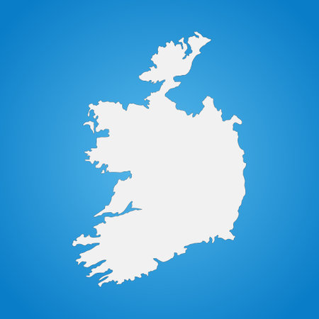Highly detailed Ireland map with borders isolated on background. Flat styleのイラスト素材