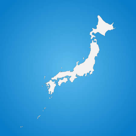 Highly detailed Japan map with borders isolated on background. Flat styleのイラスト素材