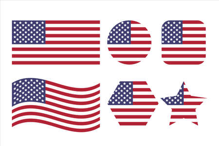 USA flag simple illustration for independence day or election. Simple icon for webのイラスト素材