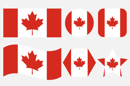 Canada flag simple illustration for independence day or election. Simple icon for webのイラスト素材