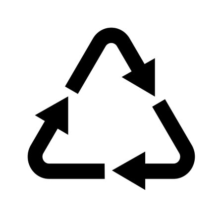 Recyclable plastic. A number is placed inside. It denotes the material type code