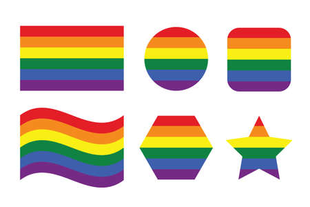 LGBT pride flag or Rainbow pride flag include of Lesbian, gay, bisexual, and transgender. Sexual identity pride flagのイラスト素材
