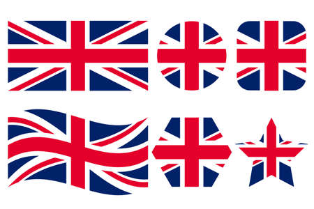 United Kingdom of Great Britain flag simple illustration for independence day or election. Simple icon for webのイラスト素材