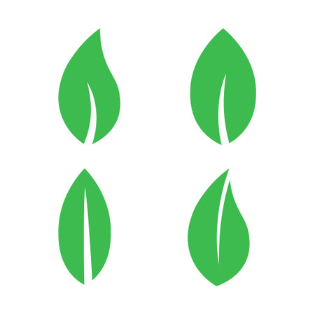 Green leaf for eco icon. Bio nature green eco symbol for web and business. Simple flat illustrationのイラスト素材