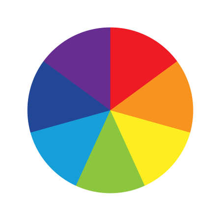 Color wheel pallet spectrum. Different color circle. Circle icons for infographic, UI, web design, business presentationのイラスト素材