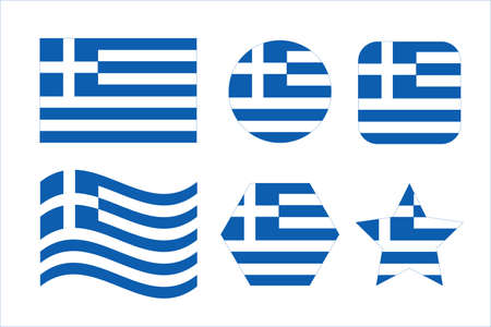 Greece flag simple illustration for independence day or election. Simple icon for webのイラスト素材