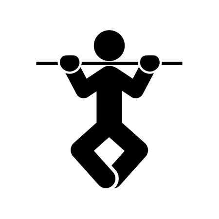 Man doing exercises icon. People in motion active lifestyle sign. Flat illustration