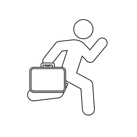 Businessman run icon People in motion active lifestyle sign. Flat illustrationのイラスト素材
