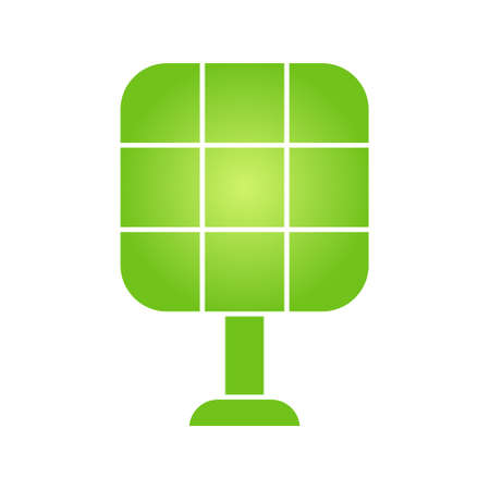 Eco solar battery icon Bio nature green eco symbol for web and business. Simple flat illustrationのイラスト素材