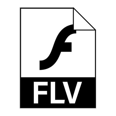 Modern flat design of FLV file icon for web. Simple styleのイラスト素材