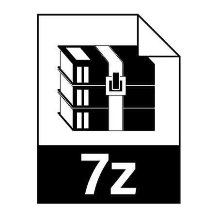 Modern flat design of 7z archive file icon for web. Simple styleのイラスト素材