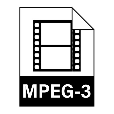 Modern flat design of MPEG-3 illustration file icon for web. Simple styleのイラスト素材