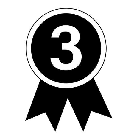 Simple illustration of award medal with ribbons for winners. Flat styleのイラスト素材
