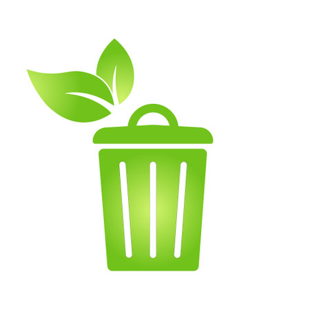 Trashcan simple icon Bio eco symbol for web and business Caution Special disposal requiredのイラスト素材