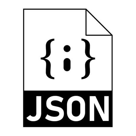 Modern flat design of JSON file icon for web. Simple styleのイラスト素材