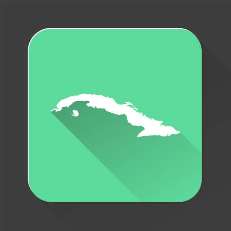 Highly detailed Cuba map with borders isolated on background. Simple flat icon illustration for webのイラスト素材