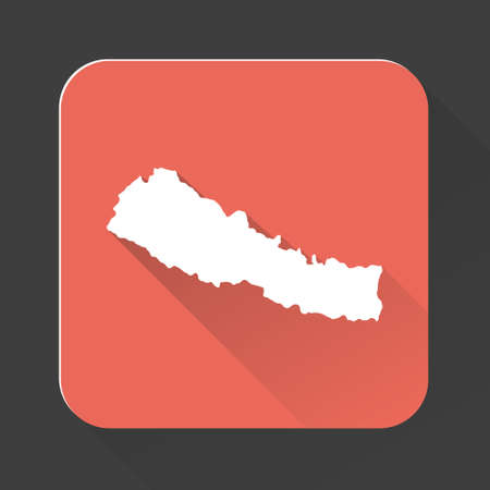 Highly detailed Nepal map with borders isolated on background. Simple iconのイラスト素材