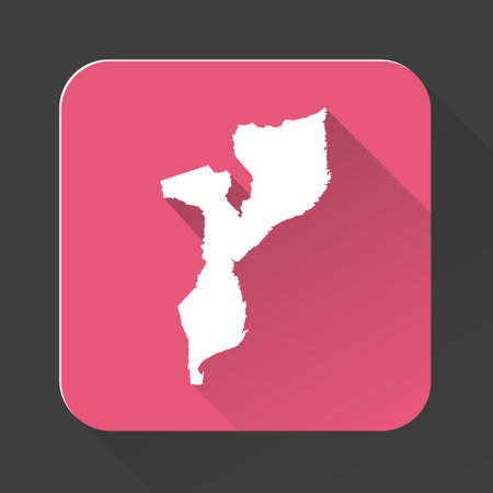 Highly detailed Mozambique map with borders isolated on background. Simple iconのイラスト素材